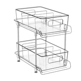HIHEGD 2-tier bathroom storage with dividers for tidy toiletries