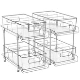 HIHEGD two-tier under-sink drawer organizer with clear sides for quick access.