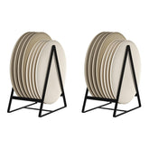 Hikinlichi triangle plate holder inside a cabinet keeps dishes organized and accessible.