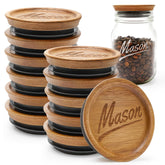 Hilislog acacia wood lid for regular-mouth jars with a smooth finish and airtight seal.