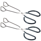 HINMAY 10-Inch tongs front view in stainless steel for durable everyday use