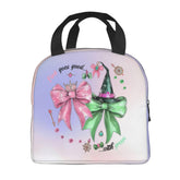Hirkdiexy pink-green lunch bag front view perfect for work meals.