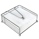 Hiwafifi napkin holder front view in silver for organized table setup