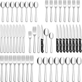 Hiware 48-piece silverware set for eight offers a complete dining collection for busy families.