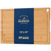 Hiware bamboo cutting board flat surface ideal for stable slicing and prep