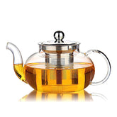 Hiware glass teapot borosilicate body shows clarity for blooming teas