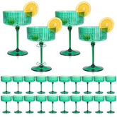HKSZEH green ribbed martini glass, 10 oz, ideal for stylish cocktails.