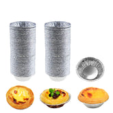 HLCM aluminum foil mini pan top view, a convenient 100-pack for tart baking.