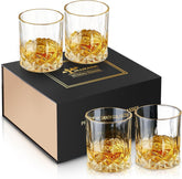 Hlukana old-fashioned glasses in a bar setup with sturdy 11 oz capacity for generous pours.