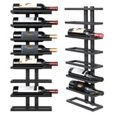 Hoctieon eight-tier wall-mount wine rack assembly showing sturdy metal construction for organized storage.