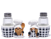 Hodao Chef Gnome salt and pepper set, top view, stylish table seasoning.