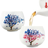 HOHCNA heat-changing cherry blossoms tea cup shows color change with hot beverages