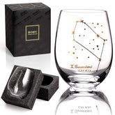 HOHY Gemini stemless wine glass 20oz with constellation design for elegant sipping