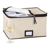 HOLDN’ STORAGE wine glass box with 12 compartments keeps stemware organized.