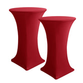 HolidayIdeas dark-red cocktail table cover in 2-pack, ready for events