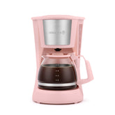 Holstein Housewares 5 Cup Pink Front View shows compact design for small spaces and quick mornings