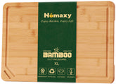 Homaxy bamboo cutting board 18x12 top view for spacious prep area