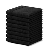 Homaxy black 12x12 inch dish cloths with waffle weave for daily drying
