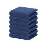 Homaxy front view navy waffle weave dish towels for daily use