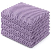 Homaxy lavender waffle dish towel in 4-pack for quick drying and gentle cleaning.