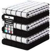 Homaxy premium cotton towel folded with black check design for stylish, absorbent drying.