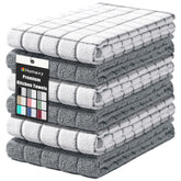 Homaxy premium cotton towel, folded to show soft texture and grey check design for everyday use.