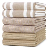 Homaxy premium kitchen towels six-pack on display for everyday cleaning tasks.
