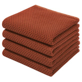 Homaxy rust waffle-dish towel with soft texture for gentle cookware drying.