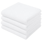 Homaxy waffle dish towels in front view, four-pack for quick kitchen drying.