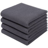 Homaxy waffle dish towels with soft-absorbent finish for gentle drying.