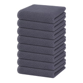 Homaxy waffle weave dish towels in dark grey, soft and absorbent for daily drying