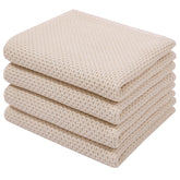 Homaxy waffle-weave dish towels in beige show fast absorption for busy kitchens.