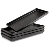 Home Beets matte black ceramic serving platter, 14x6 inches, ideal for appetizers and cheese boards.