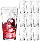 Home Essentials & Beyond Highball glasses set of 10, 17 oz, ideal for water, juice, and cocktails.