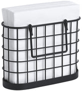 HOMECLASS6 black napkin holder on table for easy access during meals.