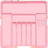 Homecor expandable silverware organizer left panel in pink keeps drawers neat and accessible