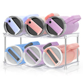 Homecor Stanley 40 oz bottle organizer front view showing organized cabinet storage efficiency