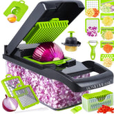 HOMEFINESSE Vegetable Chopper with eight blades for fast, uniform cuts.
