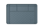 HOMEHOLD under sink mat 34x22 front view in grey showing cabinet protection.