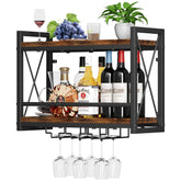 Homeiju wall-mounted wine rack bottle display keeps bottles neatly organized
