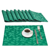 HomeJoy jacquard floral place mats showcase elegant 13x19 inch design for classy dining
