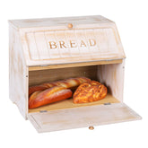HOMEKOKO bread box front view on counter with retro charm and easy access