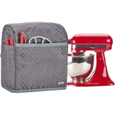 HOMEST quilted dust cover with pockets on a tilt-head mixer for dust protection and organization