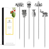 Homestia metal cocktail picks with olives for elegant garnish and easy serving.