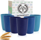 Homienly Wheat Straw Cups 16oz in blue sky for everyday use and outdoor picnics.