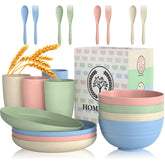 Homienly wheat straw plate beige for everyday family meals, lightweight and durable.