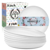Homienly wheat straw plates 9-inch table set—sturdy, lightweight, ideal for family meals.