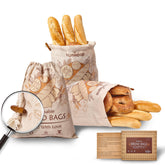 HomiePop bread bags 3-pack on counter keeps bread organized.