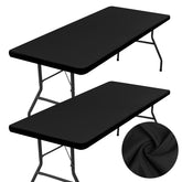 Homing 2Pack rectangle tablecloth with elastic edge keeps folding-table cover snug during gatherings.