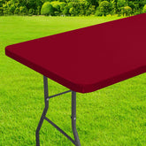 Homing rectangle table cloth cover in wine red for 30x72 fit on 6 ft tables.